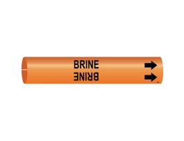 Snap-On Pipe Marker: BRINE, Fits Pipes 1.5" Dia. Thru 2.375" Dia.