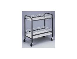 Glassware cart with two large wire baskets