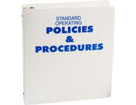 Policies & Procedures Binder Only, 11" H x 2" D, Blue on White