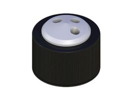 Solvent Delivery Cap, three 1/4"-28 ports, GL38; 1/ea