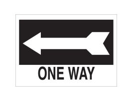 One Way Sign, 10" H x 14" W x 0.035" D, Aluminum, Arrow Direction: Left