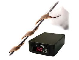 Silicone Rubber Heating Tape with SDC Temp Controller, 0.5 in x 2 ft (13 mm x 0.6 m), 52 Watts,C Temp Display; 120 VAC