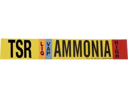 TSR LIQ AMMONIA HIGH Pipe Marker, 2.25" H x 14" W, Fits Pipes 2.5" Dia. Thru 7.875" Dia.