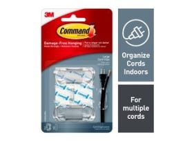 Command™ Clear Large Cord Clips, 17303CLRES, 2 Clips, 3 Strips