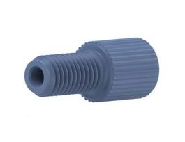 Flangeless Male Nut, Standard Knurl, Blue ETFE, 1/16" OD Tubing, 1/4-28 Flat-Bottom; 1/EA