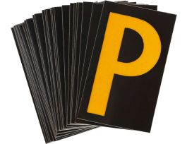 BradyLite 1.5 in Reflective Numbers Yellow on Black, P 25/PK