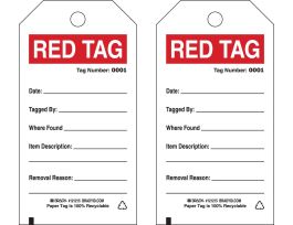 Quality Control Tag RED TAG Paper 5.75 x 3  Black, Red on White 100/PK