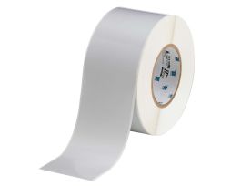 Matte Silver Polyester with Rubber Adhesive Labels 3 in W x 300 ft L Light Gray