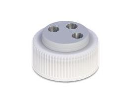 BOTTLE CAP 3-PORT SS INSERT 38 MM WAKO