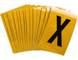 BradyLite 1 in Reflective Numbers Black on Yellow, X 25/PK