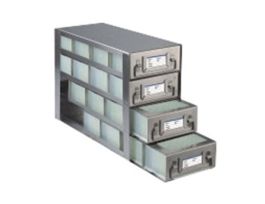 Upright Freezer Drawer Rack for 96 Deep-Well Plates or 1 3/4" Max H Boxes, 4 x 4 Array