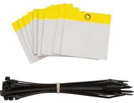 Self-Laminating Blank Tags Polyester 3 in H x 3 in W Yellow 25/PK