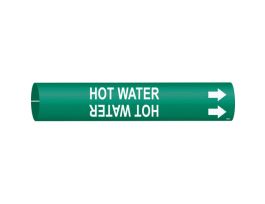 Hot Water Pipe Marker, Fits Pipes 0.75" Dia. Thru 1.375" Dia.