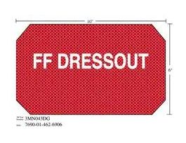 3M™ Diamond Grade™ Damage Control Sign 3MN043DG, "FF DRESSOUT", 10 in x 6 in, 10/Package