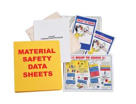 Standard MSDS Binder - 1 1/2" Ring With Insert, 11" H x 2" D, Red on Yellow