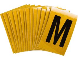 BradyLite 1 in Reflective Numbers Black on Yellow, M 25/PK
