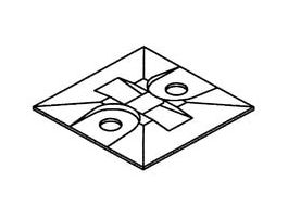 3M™ Cable Tie Mounting Base CTB2X1BGA-C Black, 2-way Adhesive Mount, 500/Case
