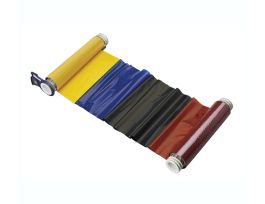 BBP85 Series R10000 Printer Ribbon, Roll of 200', Black/Blue/Red/Yellow, 6.25" W