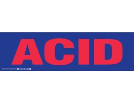 ACID Label, Red on Blue, 7" H x 24" W x 0.006" D