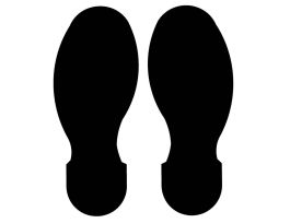 ToughStripe® Floor Marking Tape Footprint Set -  Polyester, Solid Color, Black, 10" x 4"