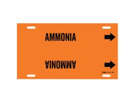 Snap-On Pipe Marker: AMMONIA, 24" W, Fits Pipes 8" Dia. Thru 9.875" Dia.