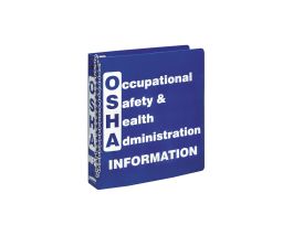 OSHA Info Binder, 11" H x 2" D, White on Blue