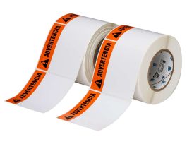 High Adhesion Polyester with Header Labels 4in H x 4in W BK, OR on WT PK of 2/RL