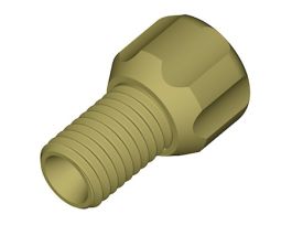 Tubing End Fitting, inverted cone, 1/16"OD, 1/4"-28 UNFM, PEEK; 10/pk