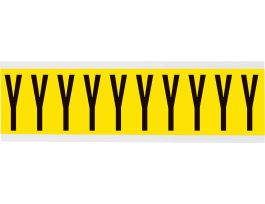 Repositionable Vinyl 2 in Black on Yellow, Letters Y Card of 10 Labels