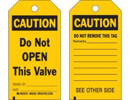 Locked Out Tags CAUTION Paper 7x4 Black on Yellow 100/PK