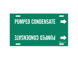 Snap-On Pipe Marker: PUMPED CONDENSATE, 24" W, Fits Pipes 8" Dia. Thru 9.875" Dia.