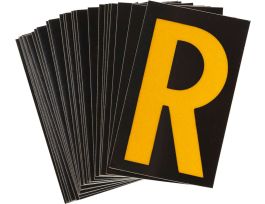 BradyLite 2.5 in Reflective Numbers Yellow on Black, R 25/PK