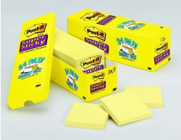 Post-it® Super Sticky Notes 654-24SSCP, 3 in x 3 in (76.2 mm x 76.2 mm) Canary