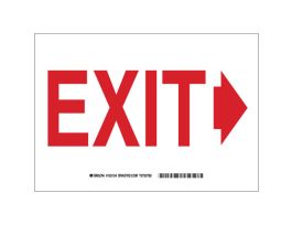 Exit Right Arrow Sign, 7" H x 10" W x 0.1" D, Fiberglass