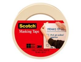 Scotch® Masking Tape 3400-18AR-IN, .70 in x 54.6 yd (18 mm x 50 m)