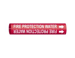 FIRE PROTECTION WATER Pipe Marker, Fits Pipes 4" Dia. Thru 6" Dia.