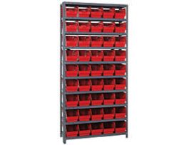 18IN X 36IN X 75IN 45 RED BINS 6IN BIN