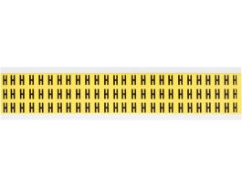 Repositionable Vinyl 0.375 in Black on Yellow, Letters H Card of 78 Labels