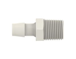 Tubing Adapter, 1/2" ID x 1/4" NPT(M), Polypropylene, 10/pk