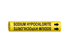 SODIUM HYPOCHLORITE Pipe Marker, 2.8125" H x 2.8125" W, Fits Pipes 4" Dia. Thru 6" Dia.