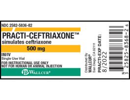 SIM PRACTI-CEFTRIAXONE 500MG LABEL