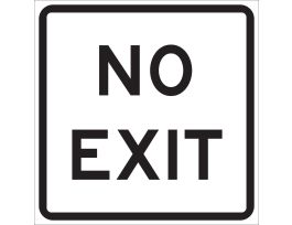 NO EXIT Sign, 18 " H x 18 " W x 0.090 " D, Black on White