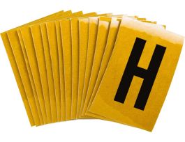 BradyLite 1 in Reflective Numbers Black on Yellow, H 25/PK
