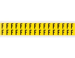 Repositionable Vinyl 0.625 in Black on Yellow, Letters F Card of 32 Labels