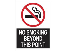 No Smoking Beyond This Point Sign, 10" H x 7" W x 0.1" D, Fiberglass