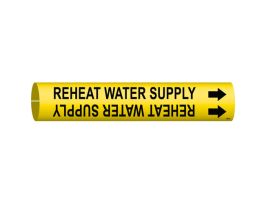 Reheat Water Supply Pipe Marker, 0.875" H x 0.875" W, Fits Pipes 1.5" Dia. Thru 2.375" Dia.