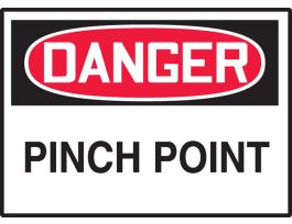 Safety Label, 3.5" x 5", DANGER PINCH POINT, DURA-VINYL, EA