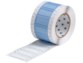 PermaSleeve Heat Shrink Wire and Cable Labels 1/2" Dia for 3" Core Printers - 1" White Single-Sided