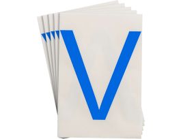 ToughStripe® Floor Marking Polyester 8 in Label Letter V Blue 20/PK