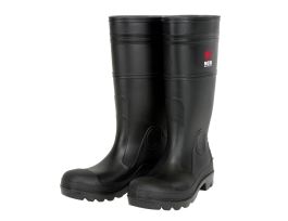 16"" PVC KNEE BOOT- MENS-PLAIN TOE- BLACK
